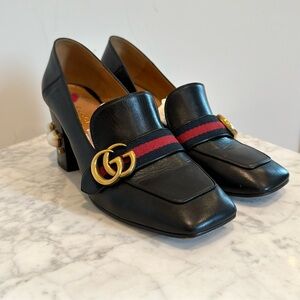 Gucci Peyton Pearl Embellished Hells, size: EU39.5